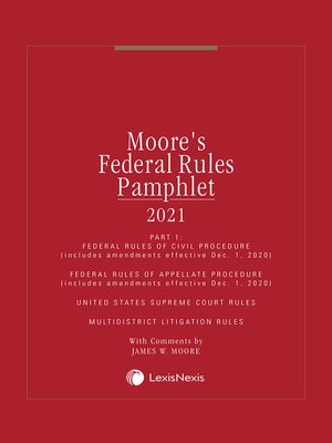 cover image of Moore's Federal Rules Pamphlet